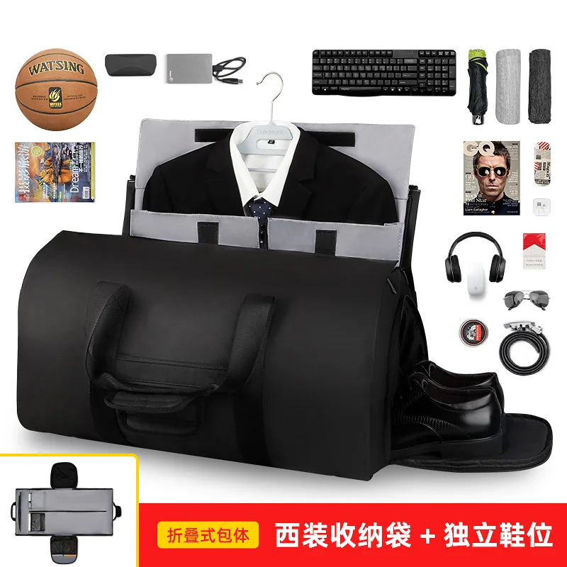 Multifunction terno saco de viagem de armazenamento grande capacidade homem impermeável duffle saco para viagem sacos de mão com bolsa de sapato