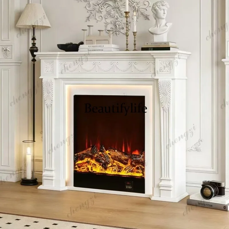 a95 French Fireplace Cabinet Simulation Fire Heating Fireplace Decorative Cabinet American Fireplace Xuan Cabinet Living Room Do
