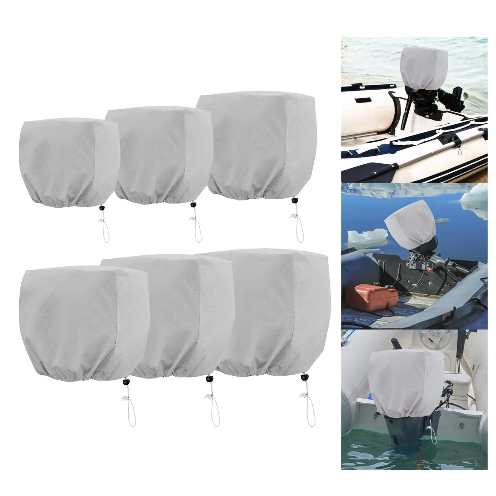 Boat Outboard Motor Cover Dust Rain Sun Protection Heavy Duty 210D Oxford Cloth Easy to Install Boat Engine Hood Cover Protector
