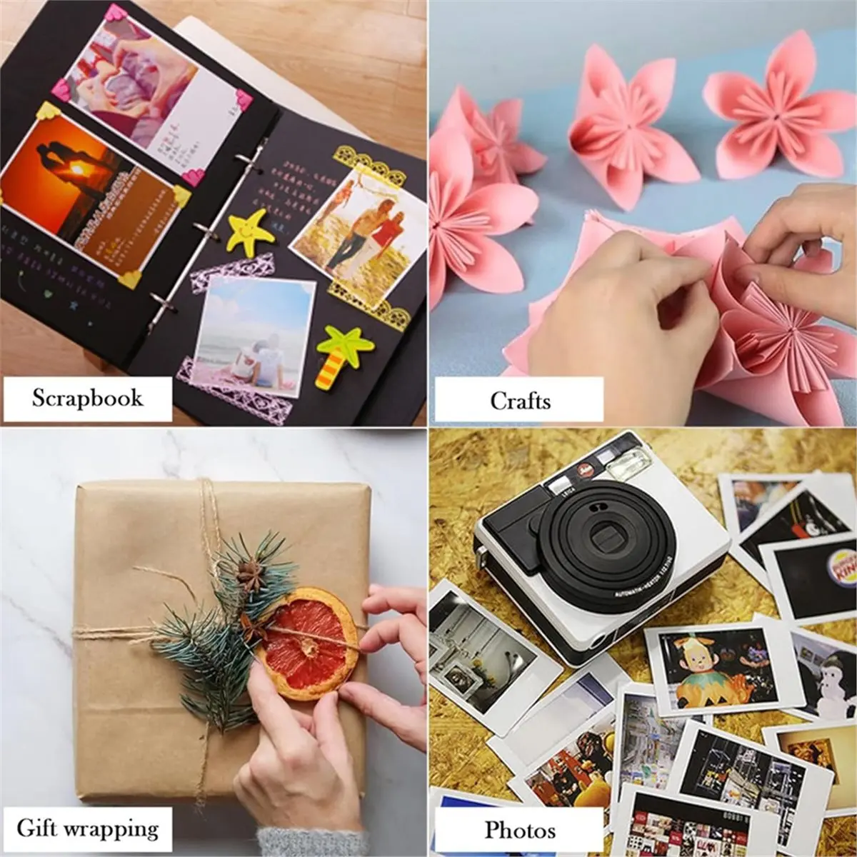 【~ NEW N21R】Scrapbook Runner Tape (4 Pack), 8mx8mm Double Sided Adhesive Dispenser for Crafts, Card Making, and More