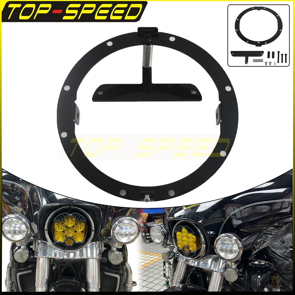

Motorcycle Adjustment Headlamp Round Bracket 7 inch Headlight Ring Mounting For Harley Street Glide Road King FLHT FLHTK 1999-23