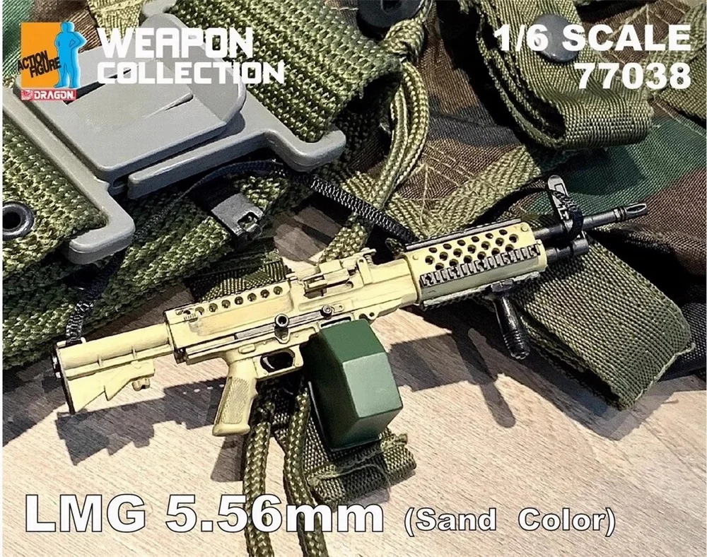 

Hot Sales 1/6th DML 77038 Sand Color LMG About 15CM Light Weapons PVC Material Not Real For 12" Doll Figure Scene Component DIY