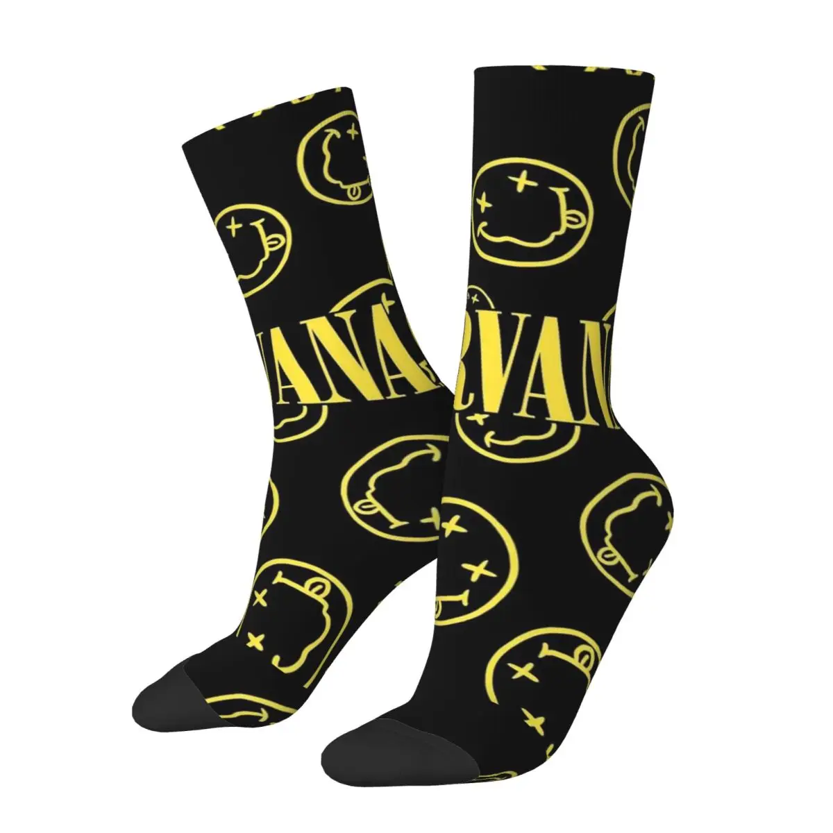 Funny Happy Men Women Socks N-Nirvanas Product Comfortable Sweat Band Absorbing Dress Socks