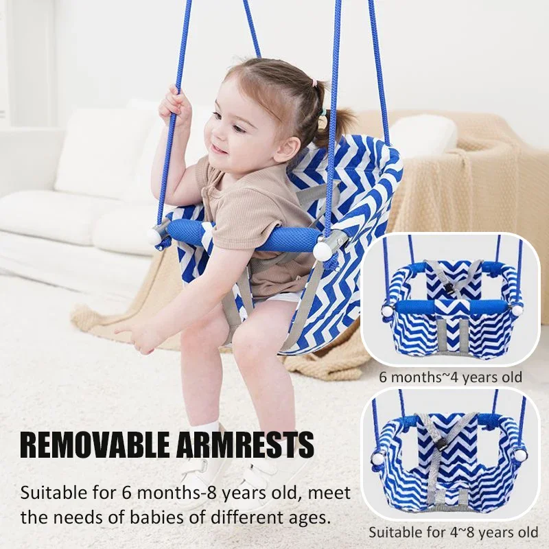 Baby Swing Chair Comfortable Sturdy Harmless Adjustable Sling Chair Toys Indoor Outdoor Home Canvas Kid Swing Set Playground