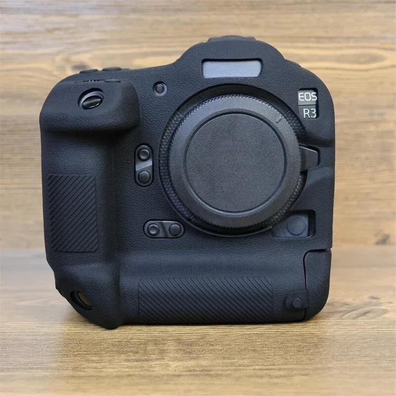 캐논 EOS R3 카메라 가방 케이스, 부드러운 고무 케이스 실리콘 보호 케이스 + 강화 유리 LCD 보호 필름