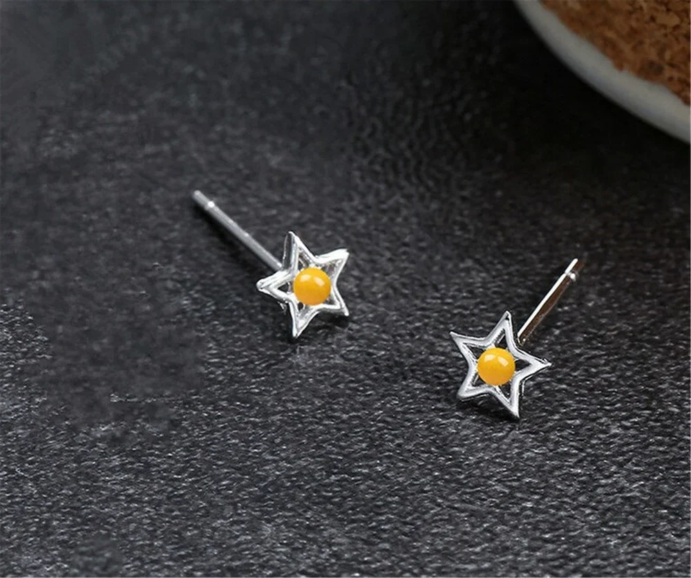 2 paar oorbellen blanco voor 2-2,5 mm ronde kralen wit verguld 925 sterling zilver stervorm oorbelbasis