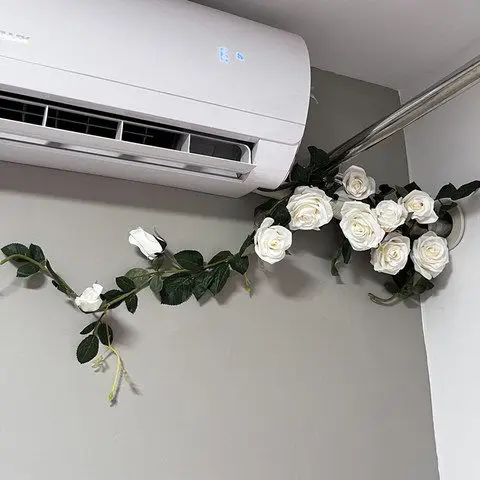 Simulated Rose Artificial Flower Rattan Flower Air Conditioning Shelter Home Wall Wiring Decoration Iron Wire Within 1.8m Rose