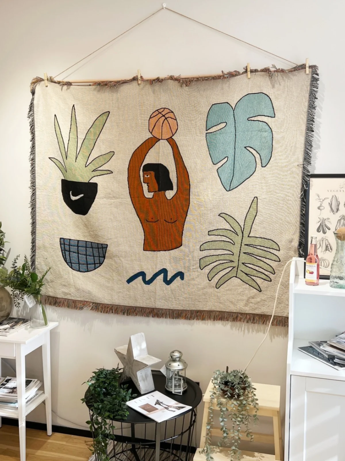 

Artistic Casual Blanket Tapestry Artist Order Clothing Store Decorative Hanging Canvas People Pattern Nordic Sle Polyester ...