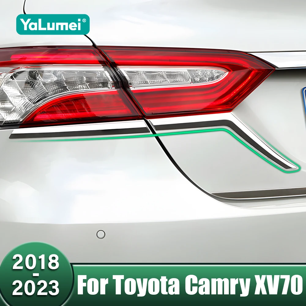 

Car Rear Bumper Fog Light Tail Lamp Frame Cover Trims Decorative Sticker For Toyota Camry XV70 70 2018 2019 2020 2021 2022 2023