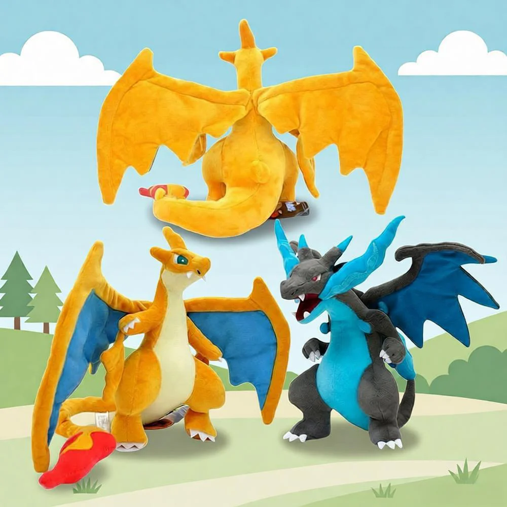 Muñeco de algodón suave de Pokémon, juguete de peluche de Anime Charizard X & y, 25cm, Kawaii, regalo de cumpleaños de dibujos animados para niñas, niños, sofá, decoración de habitación