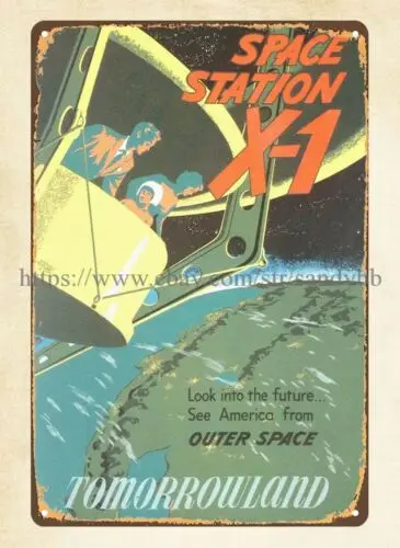 classic reproductions 1955 Space Station X 1,  metal tin sign