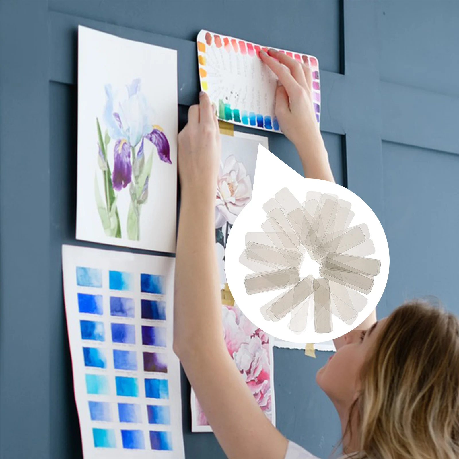 

Clear Double Sided Tapes Wall Fixing Removable Sticky Strips For Paint Safe Diy Decoration No Residue Large Capacity
