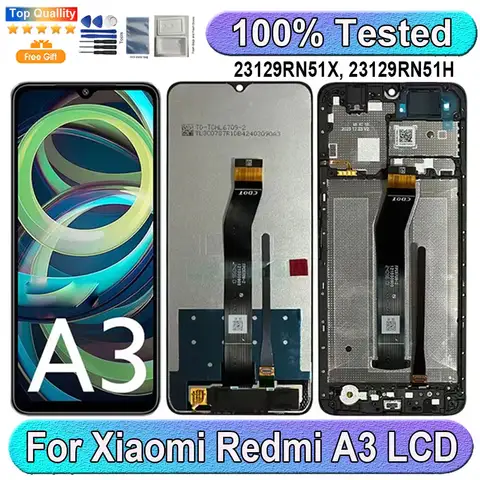 6.71''For Xiaomi Redmi A3 LCD Display Screen Touch Panel Digitizer Replacement Parts For Xiaomi Redmi A3 Screen With Frame