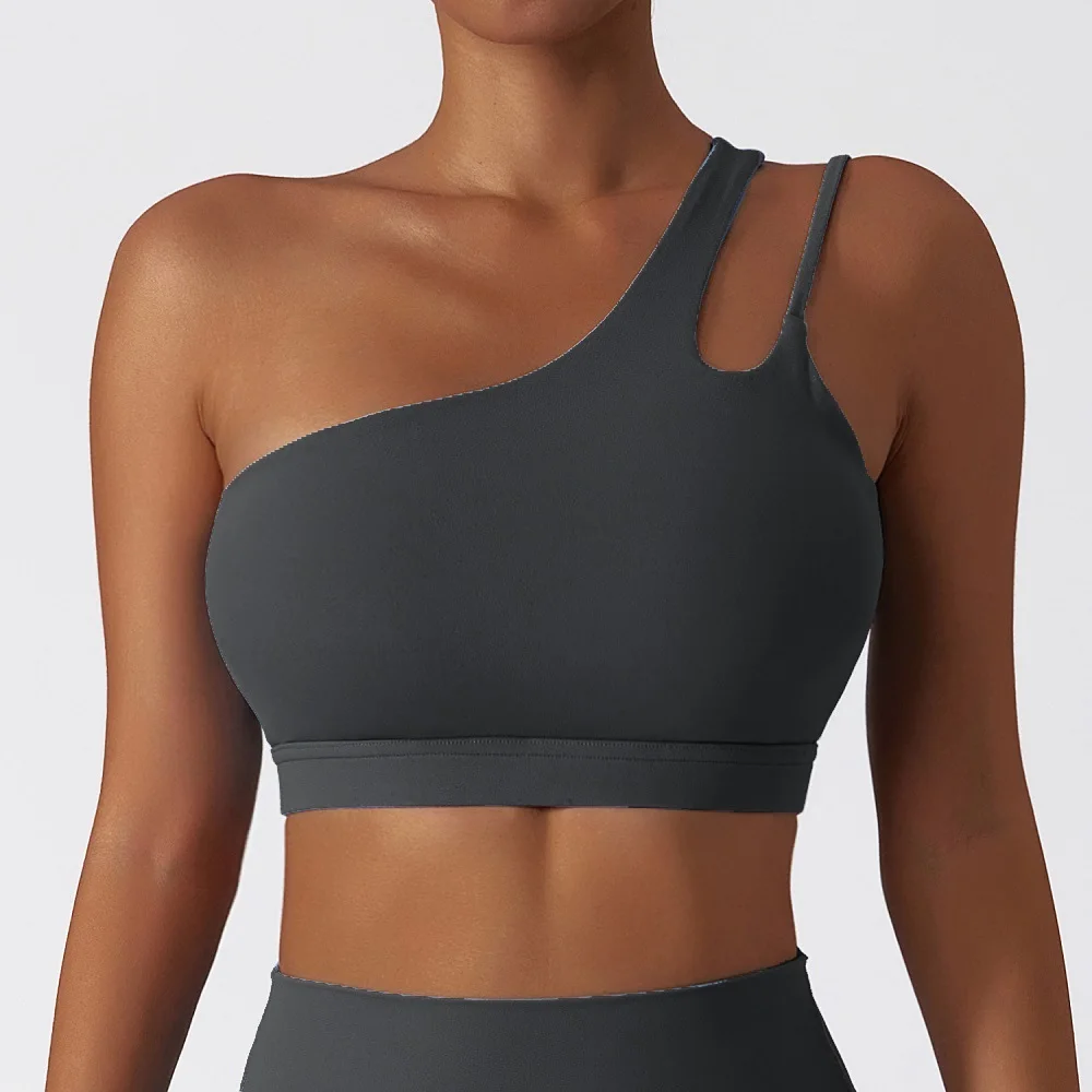Cloud Hide сексуальный спортивный бюстгальтер на одно плечо для женщин, укороченный топ для фитнеса, йоги, женское нижнее белье для бега, рубашка для тренировок в тренажерном зале, спортивная одежда