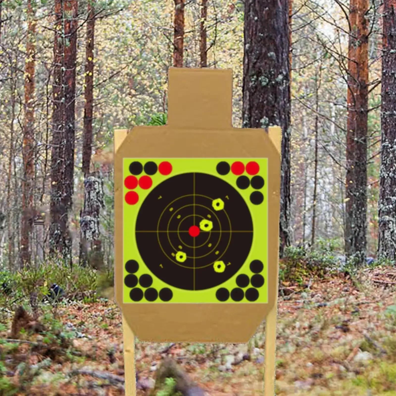 WSX 8x8インチ スプラッシュシューティングターゲット 蛍光バースト＆パッチステッカー リアクティブターゲット - 射撃訓練とターゲット練習