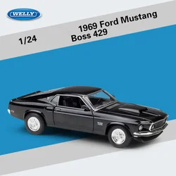 WELLY 1:24 FORD 1969 Mustang Boss 429 Simulation Alloy Car Model  - Suitable for Children's Toys and Collections