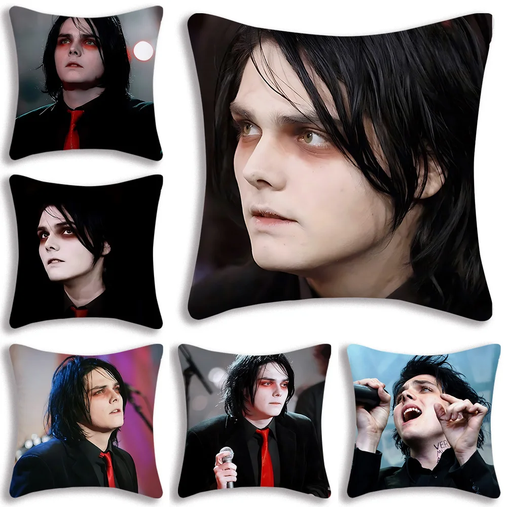 Pillow Covers Cartoon Musife Custom Gerard Way Sofa Decorative Home Double-sided Printing Short Plush Cute Cushion Cover