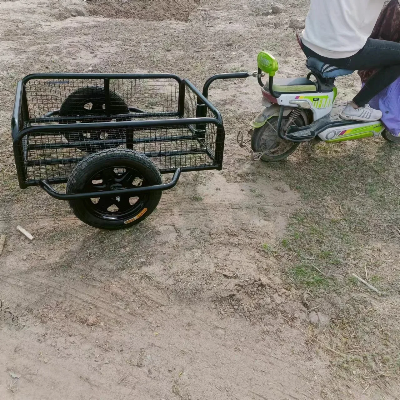 Versatile Outdoor Utility Trailer - Rear Mounted for E-Bike, Motorcycle, Tricycle; Perfect for Camping & Fishing Gear Hauling