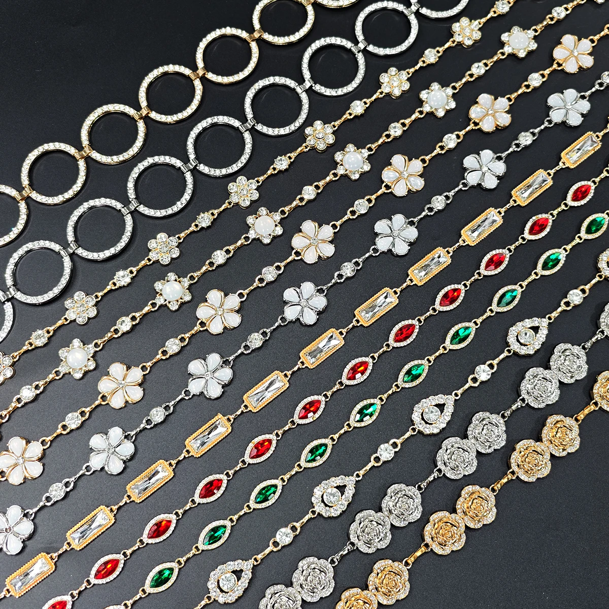 New Fashion Simple Colorful Crystal gemstone Women's Waist Chain Luxury Designer Jewelry Accessory Chain Belt Perfect Gift