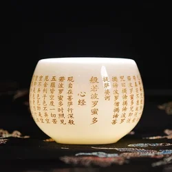 2pcs Customized Exquisite Ceramic Teacup Household Beauty Master Cup Handmade Portable Tea Set Chinese White Porcelain Tea Bowl