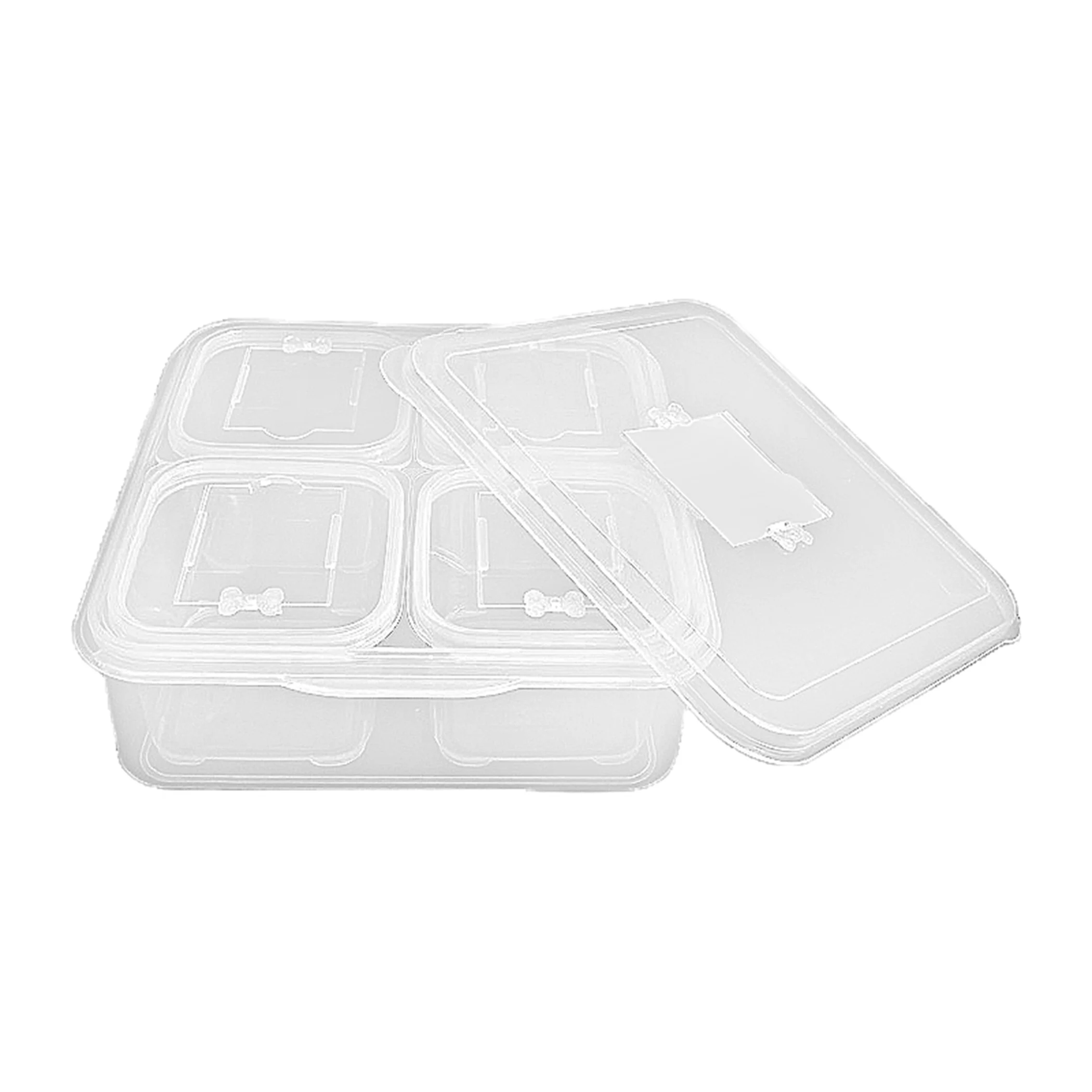 

5in1 Fresh-Keeping Box 1x Big +4 x Small Removable Individual Plastic Sealed Refrigerator Food Prep Container Reusable Organizer