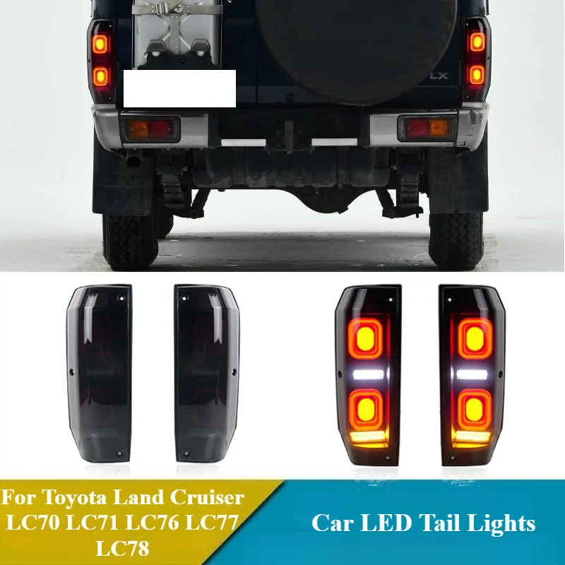 

For Toyota Land Cruiser LC70 LC71 LC76 LC78 LC79 1984-2024 2pc Car LED Tail Lights Brake Reverse Dynamic Turn Signal Taillight