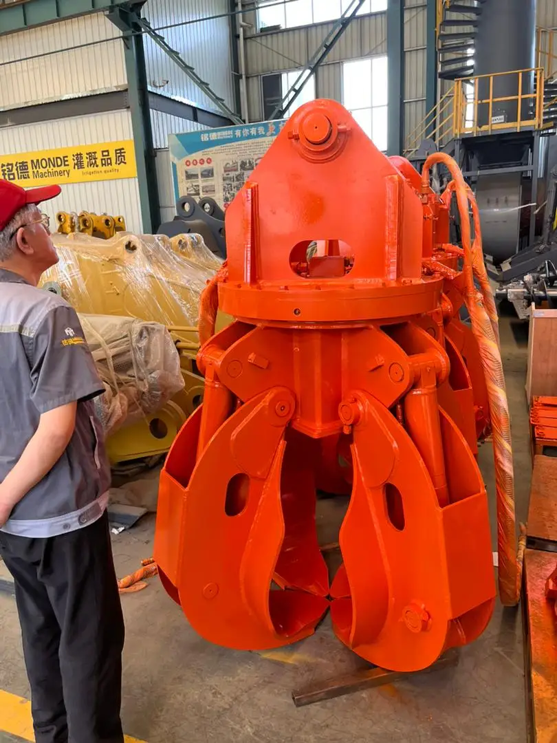 Rotation Orange Peel Grapple Iron Sorting Grapple Scrap Magnet Lotus Shape Grab für Bagger