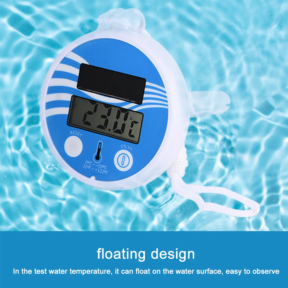 Outdoor Pool Digital Floating Thermometer Waterproof LCD Display Spa Thermometer Solar Powered Thermometer Tools