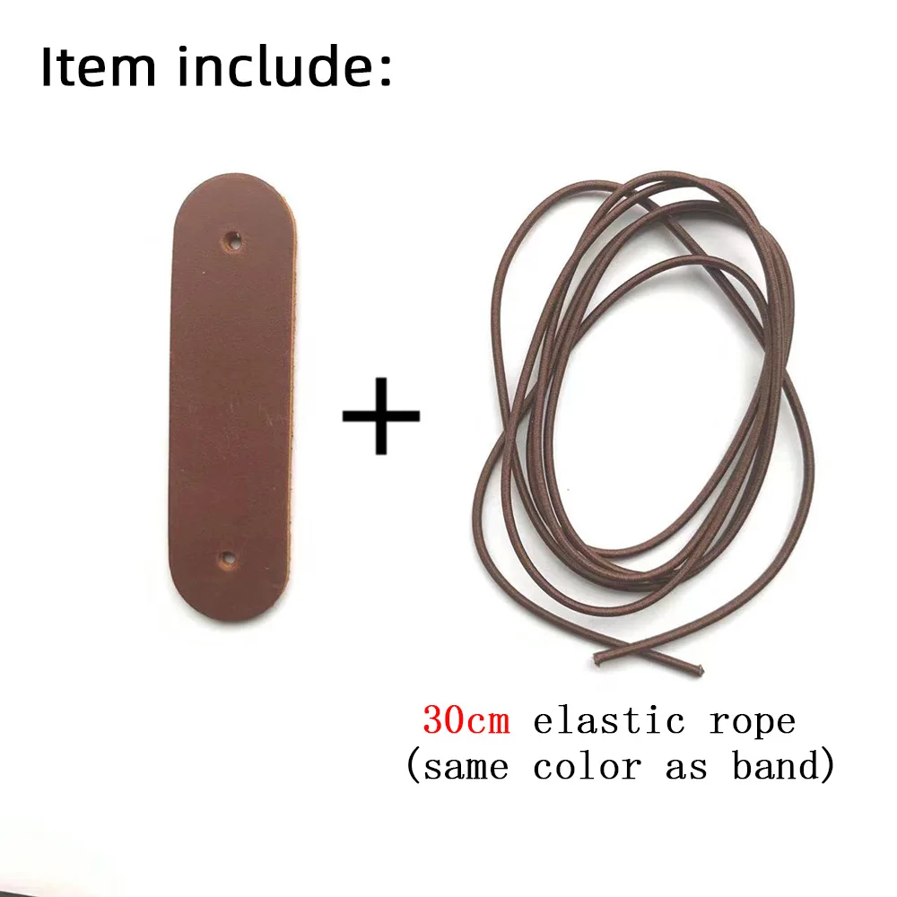 8 Colors Leather Band with Elastic Ropes DIY Genuine Leather Notebook Accessory Travel Diary Journal Belt 1 lot=3 pieces