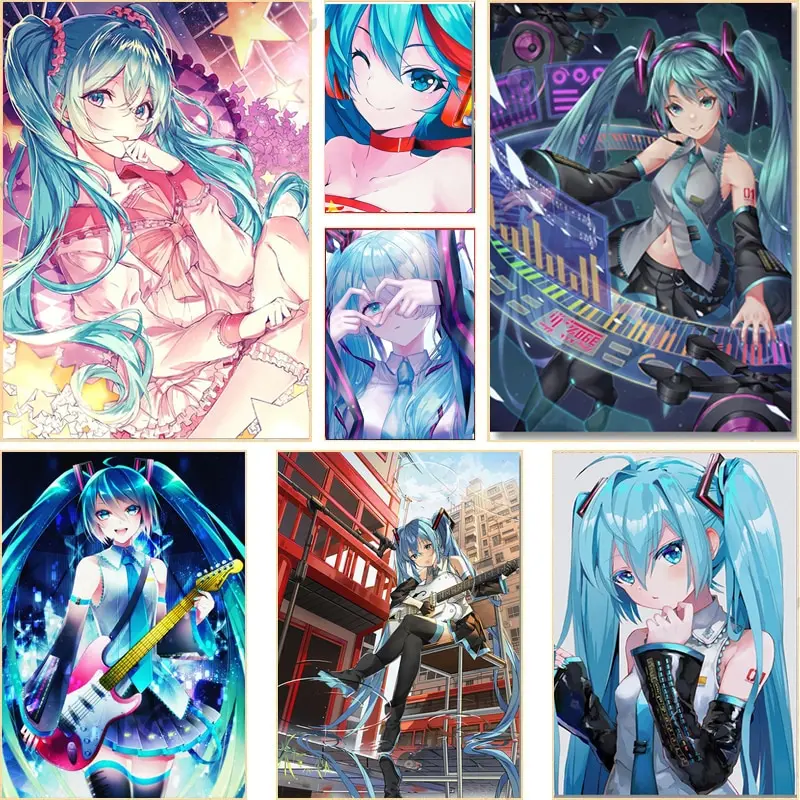 Anime Miku Canvas Poster - Japanese Singer Wall Art Print for Bedroom & Living Room Decor