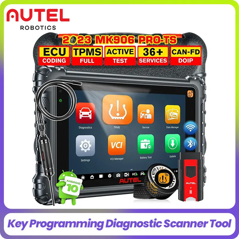 Car Diagnosis Autel Scanner MaxiCOM MK906PRO TS Complete TPMS Car Bidirectional with ECU Coding Tool Upgrade MS906BT/MS906TS