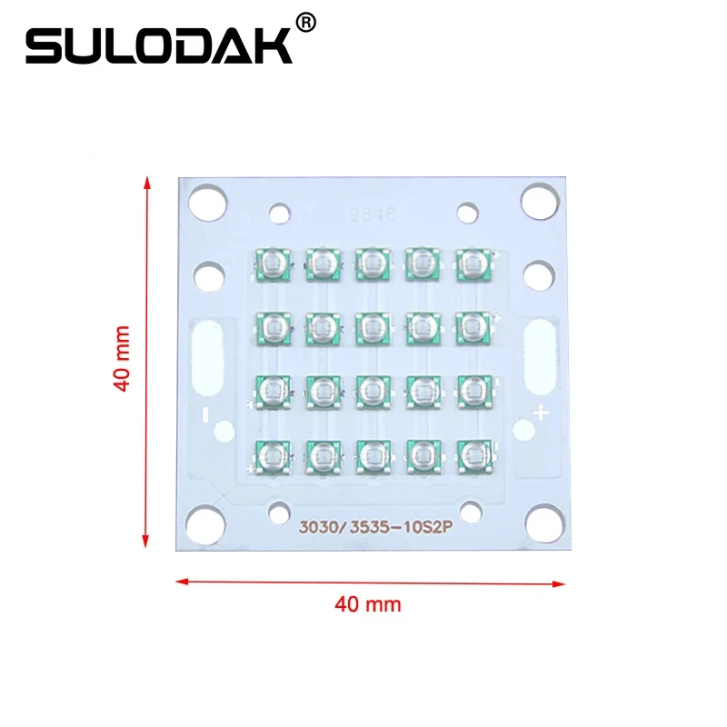 

UV LED Module For UV Flatbed Printer UV Glue Curing 3D Printer Photosensitive Resin Drying UV Lamp 40*40mm 365nm 395nm 405nm