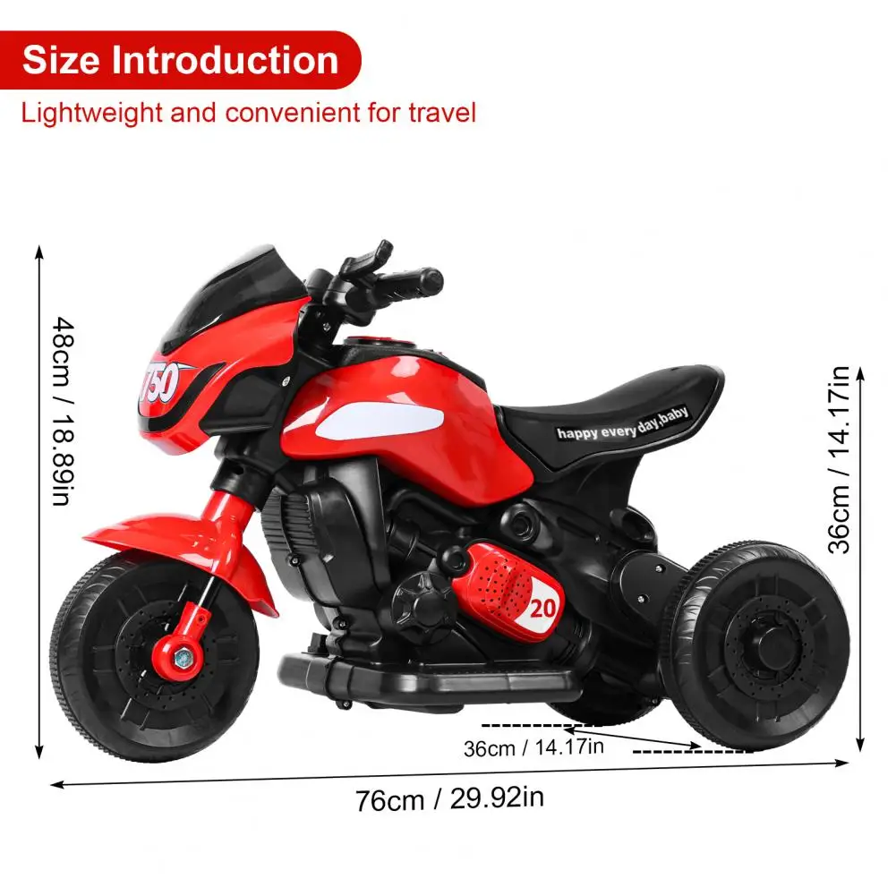 Kids Electric Tricycle, Kids Motorcycle Ride-on Car Toy, 3-Wheel Battery Powered Motorbike for Kids 1-6 Years Old