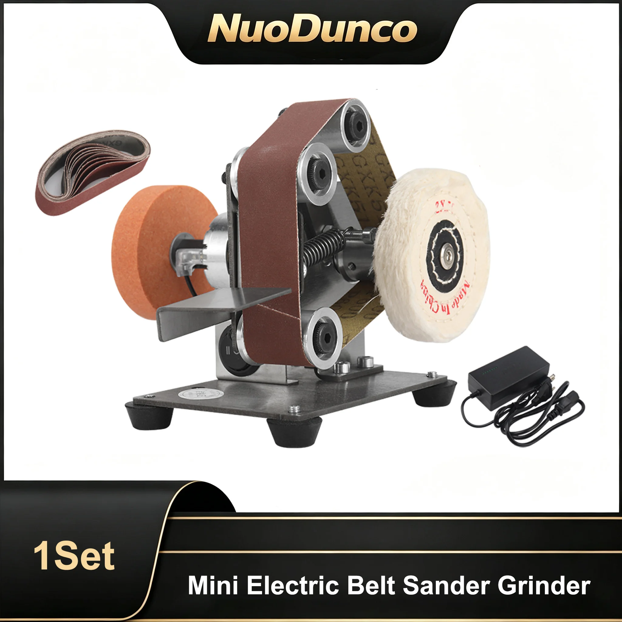 Mini Electric Belt Sander Grinder Sharpening Machine Sanding Grinding DIY Polishing Machine Sanding Tools Variable Speed Multifunctional Grinder Power Tool With 20-Piece Sanding Belts For Polishing Wood Acrylic