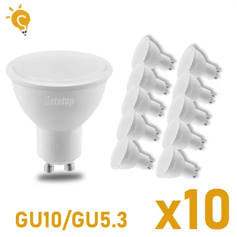 Gatetop Led Spotlight AC220V GU10 GU5.3 Bulb MR16 Spot Lighting Bulb Indoor Lighting Home Decoration Bulbs