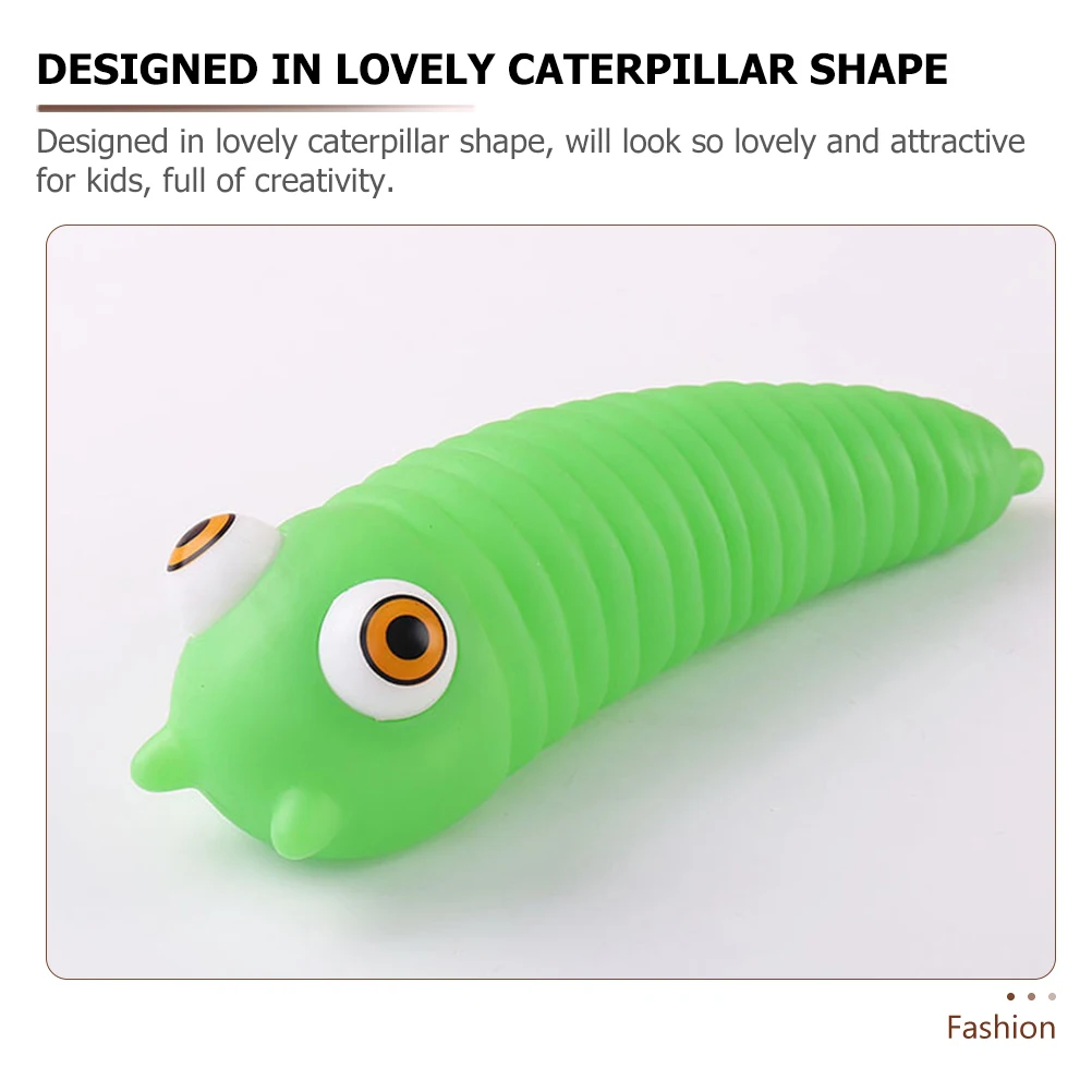 

3pcs Stress Relief Stress Toys Squeeze Decompression Sensory PVC Desk Toys Caterpillar Fidget Toy for Kids Adults