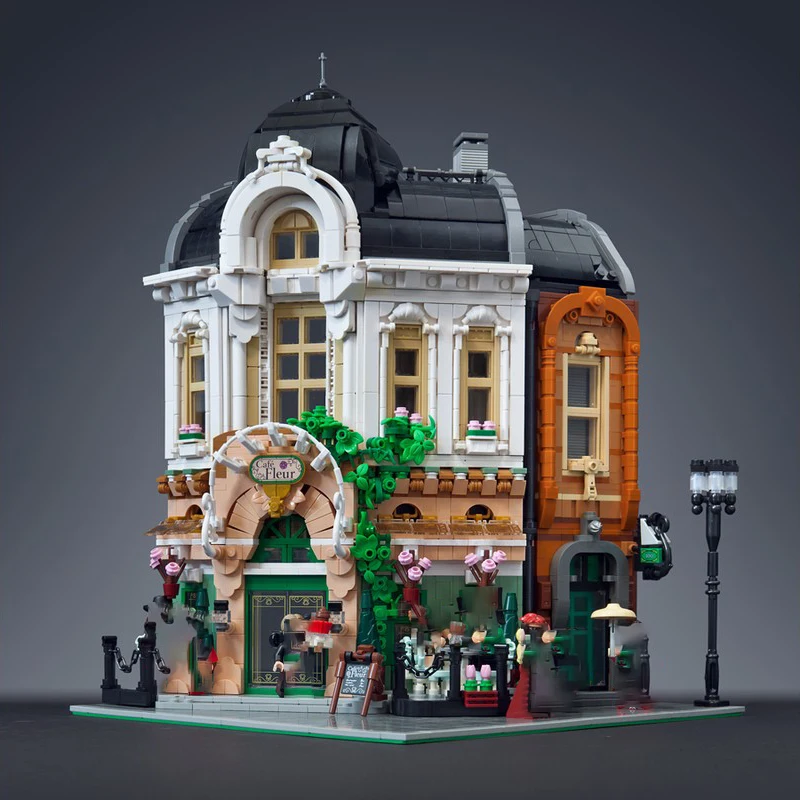 Blocs de construction MOC, nouveau produit exquis, vue sur la rue, modèle Architectural, technologie Furong Cafe, jouet modulaire pour enfants, ensemble de bricolage