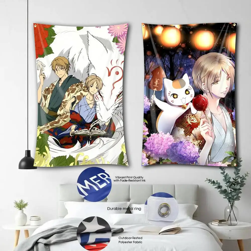 Natsume-Yuujinchou Anime  Flag Tapestry Banner for Bedroom Living Room Outdoor Camping Custom Supported