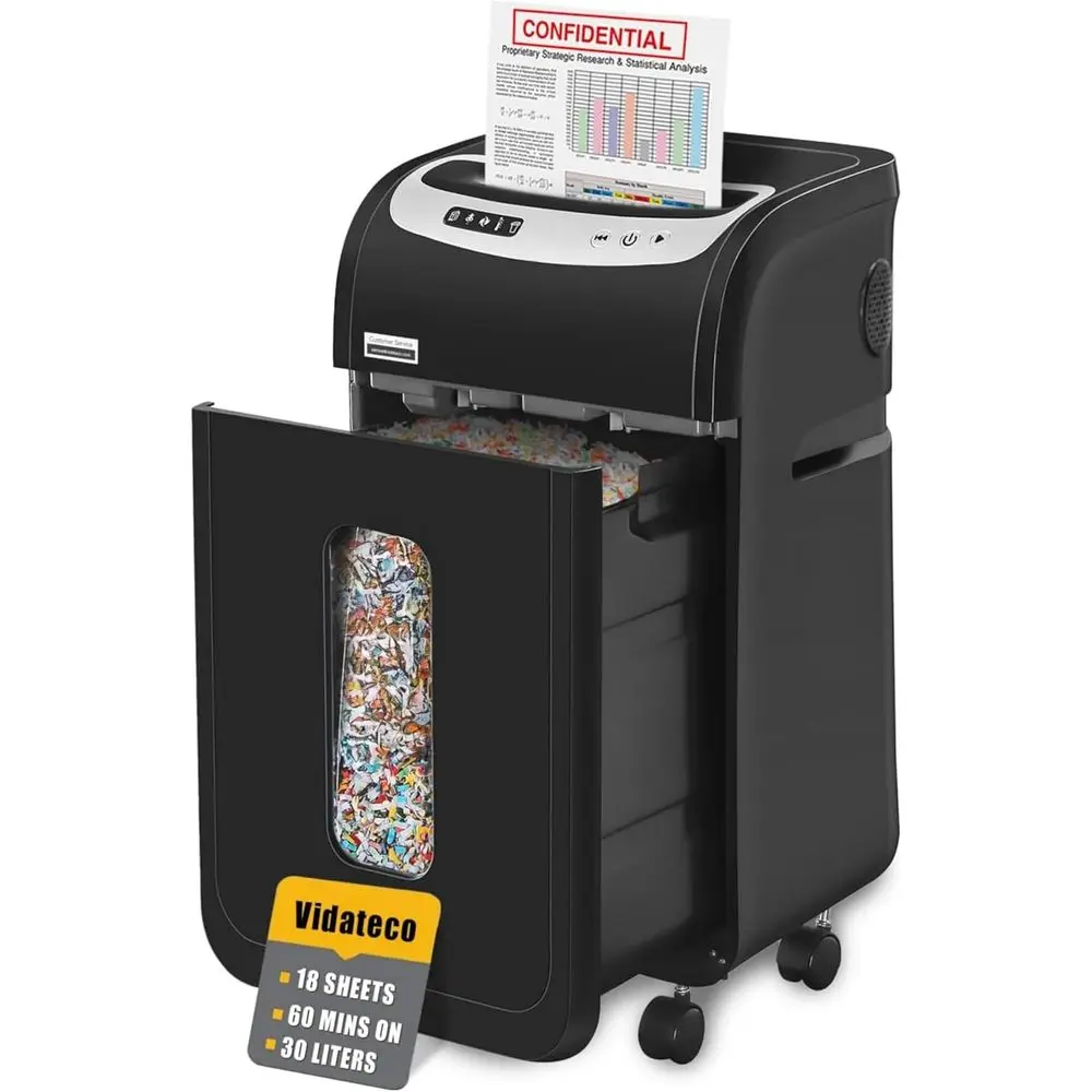 

60-Minute Heavy-Duty Micro Cut Paper Shredder, 7.9-Gallon Bin, Auto-Reverse, Shreds Staples, CDs, and Credit Cards