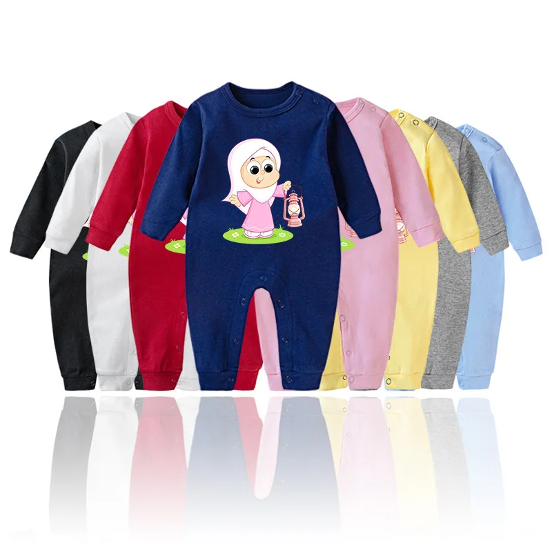 

Babies EID Mubarak Clothes Newborn Infants Baby Boys Romper Playsuit Overalls Cotton Long Sleeve Girls Jumpsuit New Born Clothes