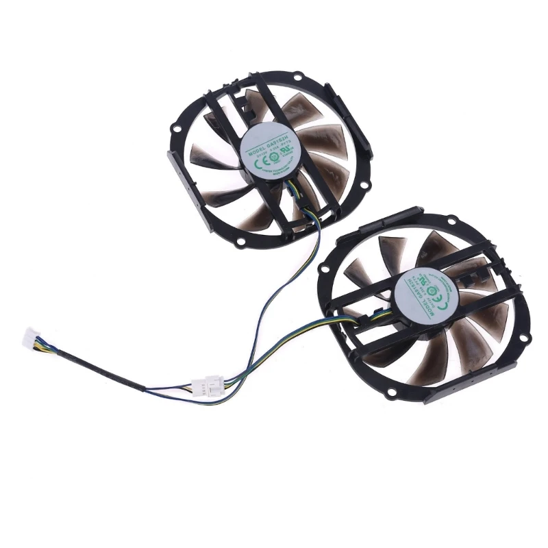 2Pcs 85MM 4Pin GA91S2H 12V 0.35A VGA Fan Graphics Card Cooling Fan for Yeston RX480 570 580 GPU Cooler 24BB