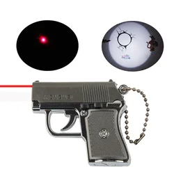 1PCS Multifunction Gun Model Flashlight Lighting Laser Infrared Multi-function Key Chain Cat Toy Outdoor EDC Tools