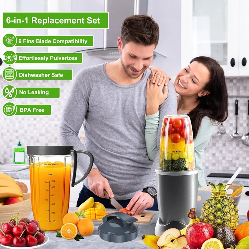 Części zamienne do blendera do Nutribullet, 32Oz i 24Oz Nutribullet Kubki blendera z pokrywkami Części zamienne do ostrzy ekstraktora