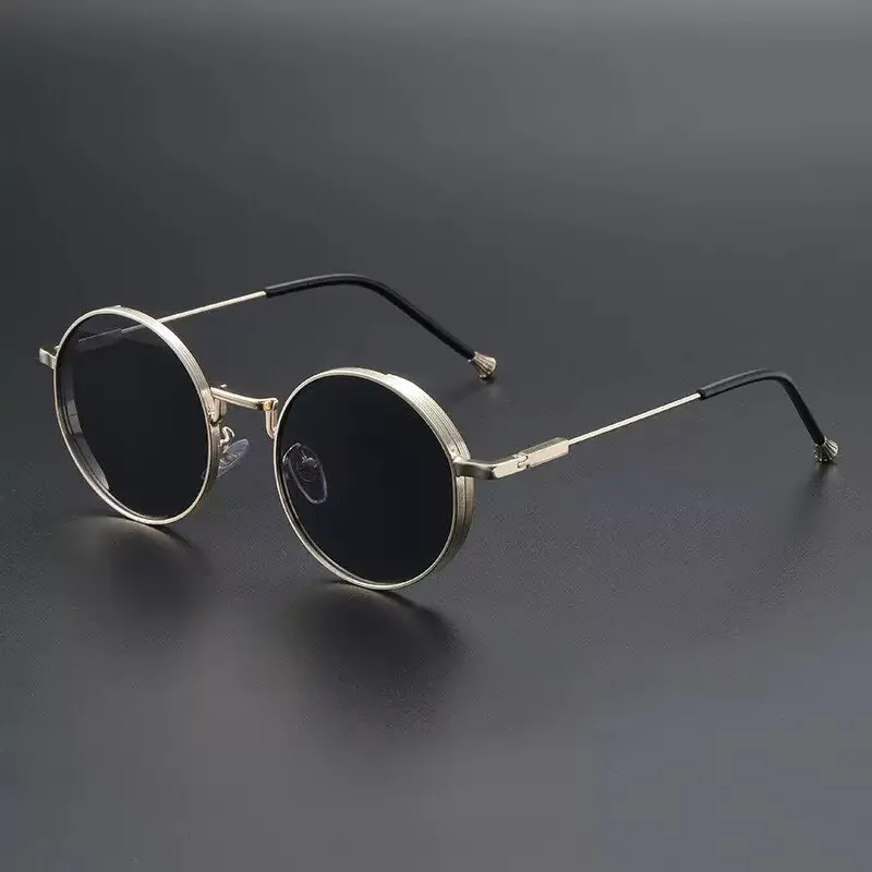 Persönlichkeit Metall Runde Myopie Sonnenbrille Fahren Reiten Outdoor UV400 Beständig Party Versammlungen Brillen 0 BIS -4,0 – Detail 4