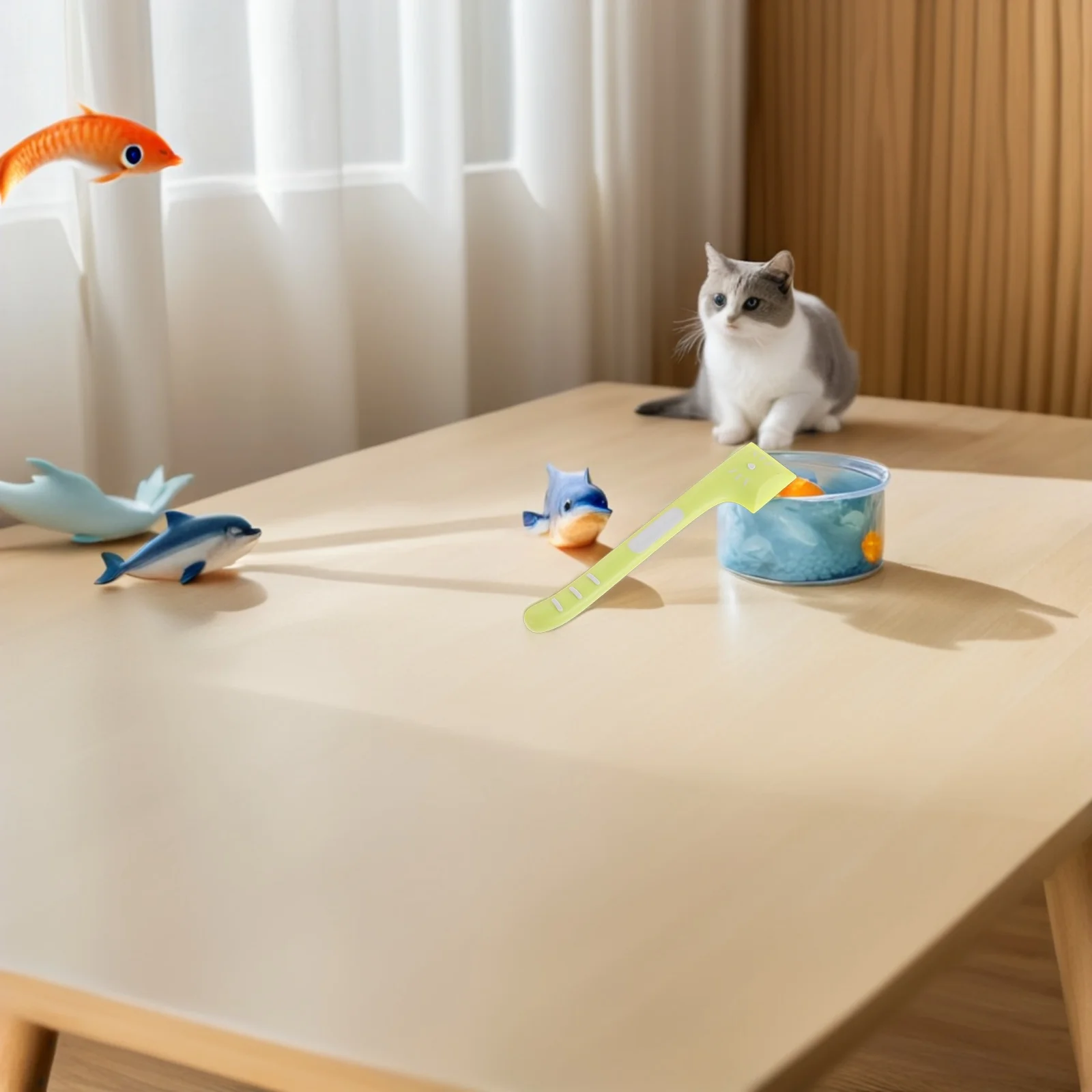 

4pcs Pet Spoon For Cats Long Handle Cat Food Can Scoop Opener Spatula Tool Wet Food Mixing Feeding Utensil For Dogs Cats Clean