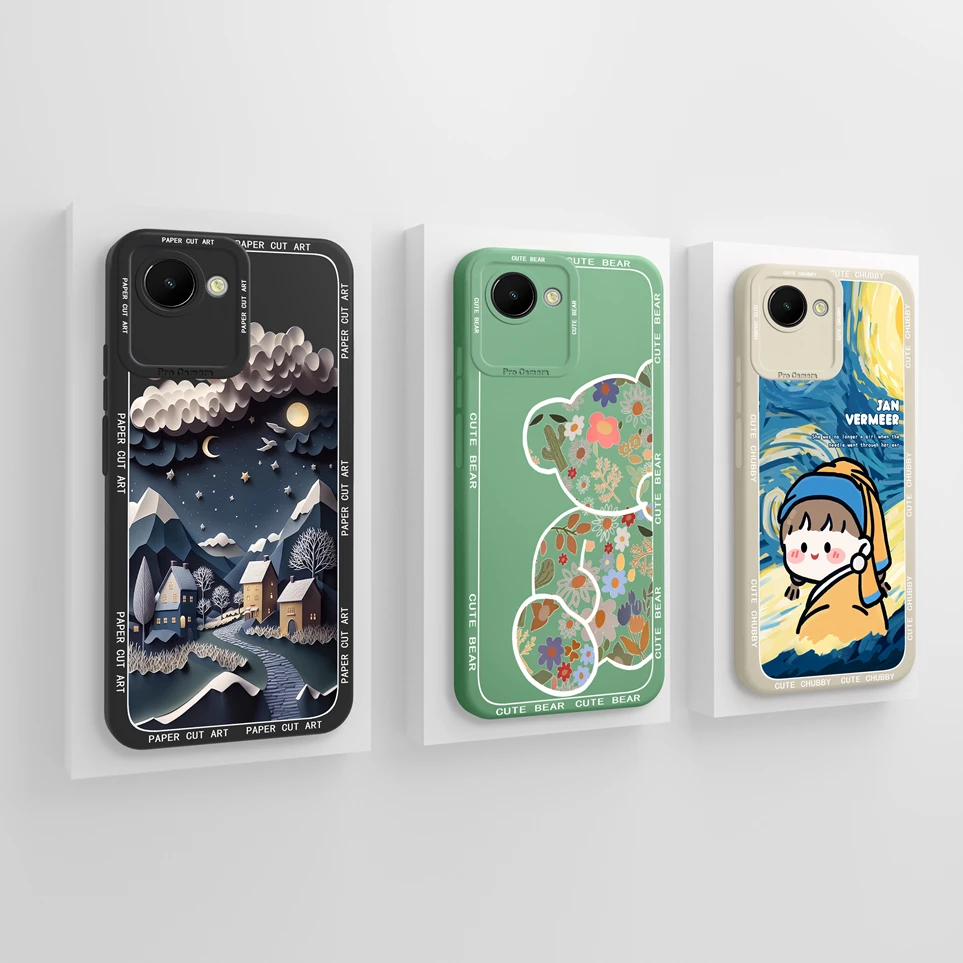 For OPPO Realme C30 C30s C33 C35 Phone Case Cute Cartoon Panda Soft Silicone Durable Cover For RealmeC35 Funda C33 Coque Cases