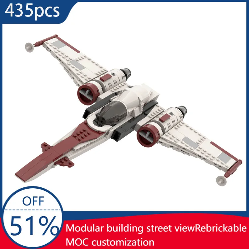 

435 шт. MOC Star Battle Clone Z-95 модель Starfighter, строительные блоки, кирпичи, сделай сам, креативная сборка, развивающие игрушки, подарок для детей
