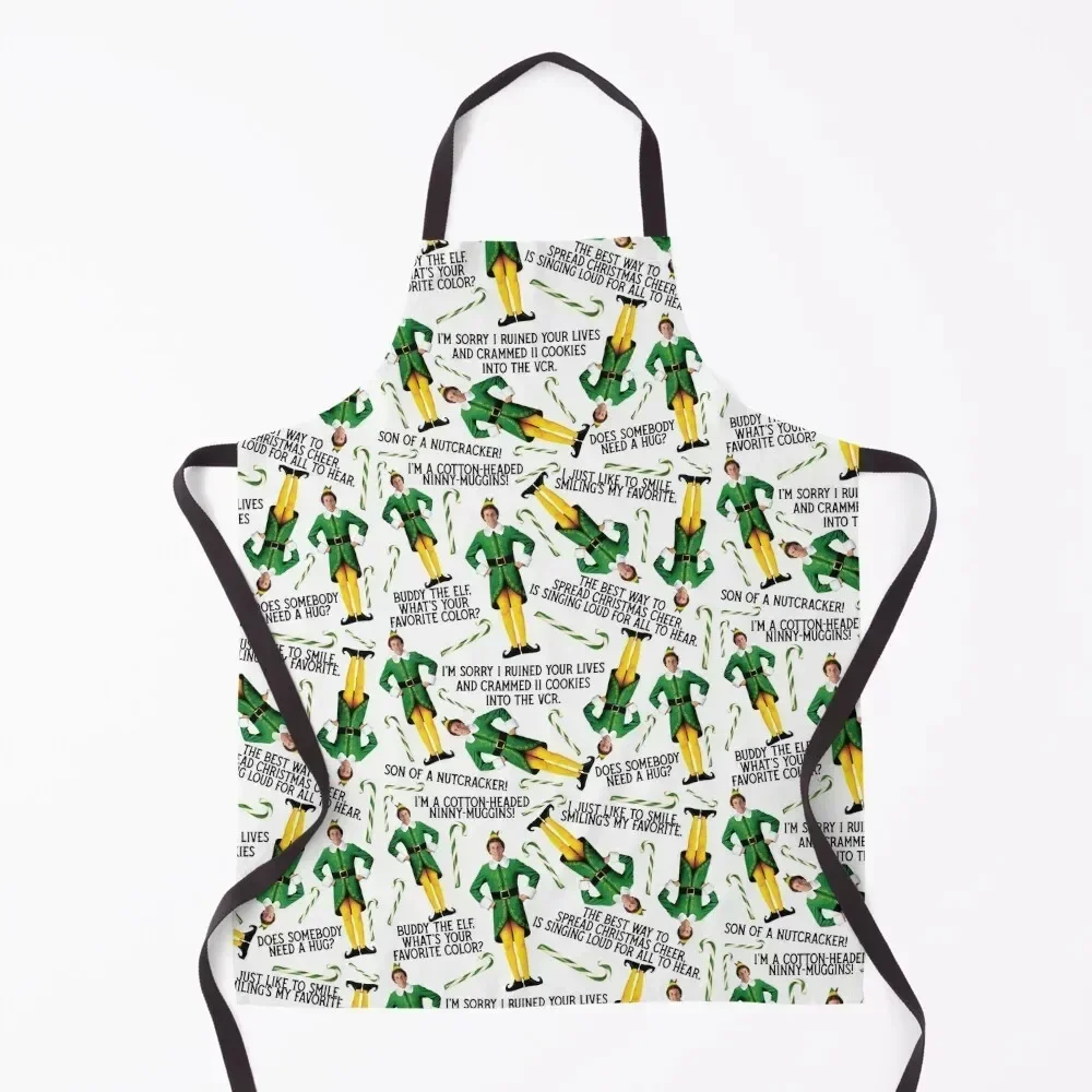 

Buddy The Elf Print White Apron barber uniform kitchen clothes professional kitchen Household Items Kitchen Apron