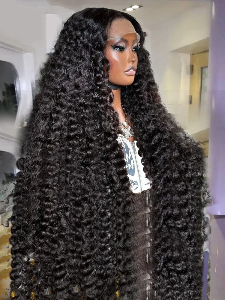 

Парик из натуральных волос 13x6 Deep Wave с HD-кружевом, предварительно прорезанный, глубоко вьющийся, для женщин, плотность 200%, с эффектом baby hair