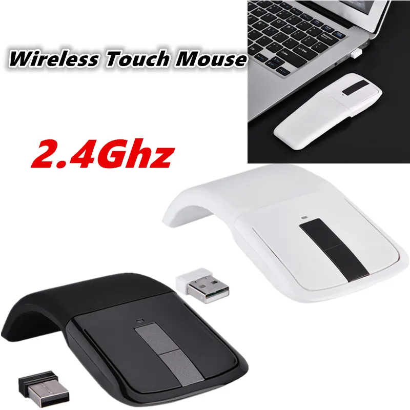 2.4GHz Mouse Mouse USB Receiver 2.4GHz Foldable Wireless Arc Touch Mouse Mice USB Receiver For pc NoteBook  Mouse